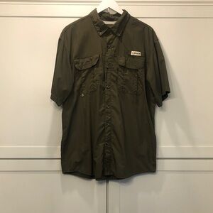 Magellan Outdoors Green Short-Sleeve Button Down Shirt ~ Large